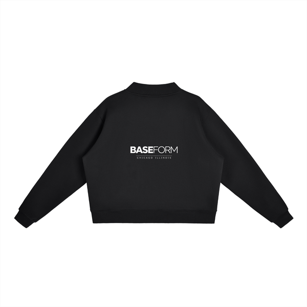 Essential Fleece Mock-Neck Crew Sweatshirt