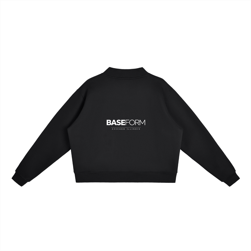 Essential Fleece Mock-Neck Crew Sweatshirt